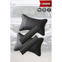 Legend Uyumlu Set Deri Kemer Koruyucu Deri Yastık Siyah Lüks
