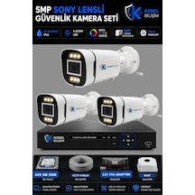 Korel Bilişim 3 Kameralı 6 Ledli 5 Mp Sony Lensli Gece Renkli Güvenlik Kamerası Seti 320 Gb Hdd