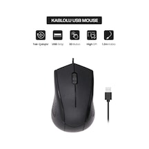 Usb Kablolu 3d Optik Mouse 3 Tuş, Yüksek Dpı Hassasiyetli Bilgisayar Mouse Çok Renkli