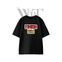Thewert Mortal Kombat Tasarım Baskılı Ünisex Siyah Oversize T-shirt