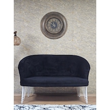 Zafir İkili Teddy Beyaz Boyalı Telli Ayak Çay Seti Koltuk İkili Berjer , Balkon, Salon, Ofis Siyah