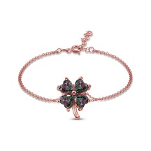 Gümüş Mistik Topaz Taşlı Yonca Bileklik (528166849)