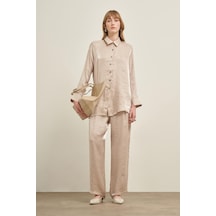 FTZ Women Ftz Parlak Modal Takım Beige 31002 Beige Bej