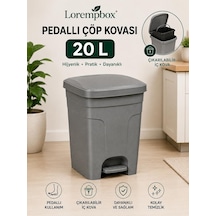 Lorempbox 20 L Pedallı Çöp Kovası Çıkarılabilir İç Koval Gri