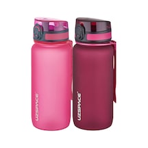Uzspace 2'li Tritan Matara Seti 650 Ml 14 Farklı Renk Seçeneği Fiftyfifty -3037seta Pembe-Kırmızı