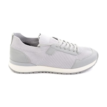 Bambi Gri Hakiki Deri Erkek Sneaker E01730580382
