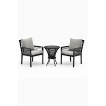 Alya Raddan 1+1 Bistro Set Minderli 2 Kişilik Bahçe Oturma Grubu