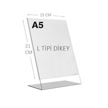 Heroglas A5 L Tipi Dikey Masa Üstü Şeffaf Pleksi / Föylük-fiyatlık-menü-broşürlük