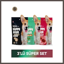 Reflex Plus Happy Hour Anti Aging Collagen & Dental Care - Ağız Ve Diş Sağlığı & Love Edition Köpek Ödül Maması Seti 3x60 Gr Nxrlvng
