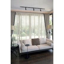 N.luxury Ekru 50mm %100 Gerçek Ahşap Jaluzi Perde Redüktörlü Zincir Mekanizmalı Ofis/ev Tüm Mekanlar Ekru