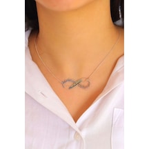 Sonsuzluk Model Isimli Kalpli Gümüş Kadın Kolye 201020380