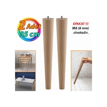 2 Adet Ahşap Ayak 35 Cm Masa Zigon Sehpa Tv Ünitesi Puf Tabure Ayağı Ayakları Konik M8 Civatalı Ahşap