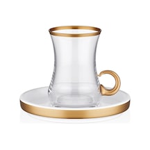 Keyif 100 Ml 12 Parça 6 Kişilik Kulplu Cam Çay Takımı 9-01110133 Diğer