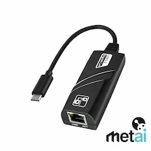 Metai Usb Type-c To Ethernet Dönüştürücü 1000 Mbps Usb 3.0 Gigabit Lan Adaptör Apple Uyumlu MacBook , Laptop, Tablet Hızlı İnternet Adaptörü