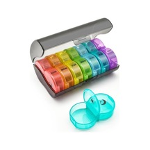 Jianan Haftalık Günde 2 Kez Ilaç Kutusu, Büyük 7 Günlük Hap Kutusu, Günlük Vitamin Kutusu İlaç Kutusu, Ilaç Takviyeleri Için Am/pm Hap Kapıları Balık Yağı Sıyah Renkli Beyaz