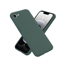 Newface Apple Uyumlu iPhone 16e Kılıf Nano İçi Kadife Silikon - Koyu Yeşil Koyu Yeşil