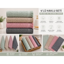 Pamuklu Mutfak Havlusu 4'lü Set 30x50 Cm El Ve Kurulama Havlusu Yumuşak Emici Çok Amaçlı Mint