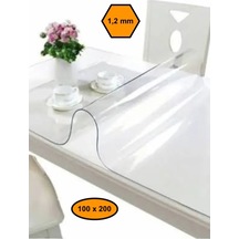 1,2 Mm Pvc Masa Örtüsü, Şeffaf Masa Kaplaması, 100x200