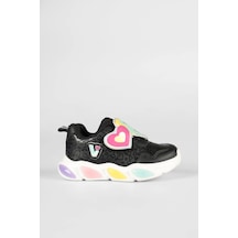 Vicco Lovely Kız Çocuk Işıklı Spor Sneaker Ayakkabı Siyah