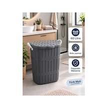 Plastik Bambu Kirli Çamaşır Sepeti Antrasit - 234277721 Antrasit