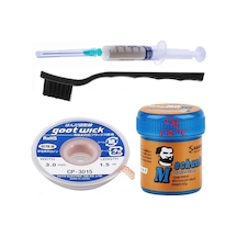 Solder Paste Mechanic 138 Derece Krem Lehim 42g Sıvı Lehim Ve Flux Lehim Toplama Fırça Seti 3mm 4lü