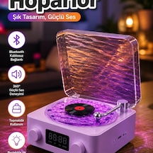 Retro Pikap Tasarımlı Bluetooth Hoparlör Projektör Işıklı 360 Ses Sistemi
