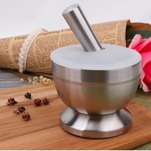 Cbtx Mutfak Paslanmaz Çelik Sarımsaklı Yemek Harcı, Kapaklı, Boyut: Büyük Çok Renkli