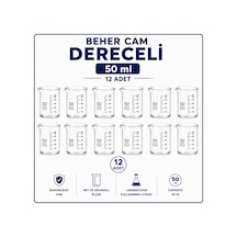 Beher Cam Dereceli 50 Ml 12 Adet