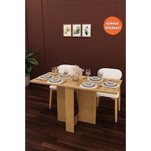 Lüks Katlanır Mutfak Yemek Masası %100 Mdf Pratik Çalışma Masası Km32 Karına