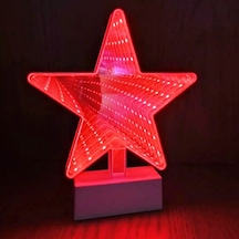 Star Led Light 3d Tunnel Lamp 3d Işıklı Yıldız Usb+pilli Led Işık Yıldız Dekor Işığı Yılbaşı Işığı Kırmızı
