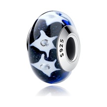 Fubena Desenli Murano Charm Gümüş