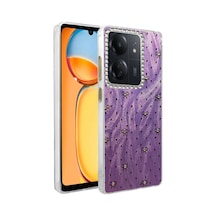 Mey İthalat Redmi 13c Kılıf Blade Aynalı Desenli Kapak - Desen 2 Beyaz