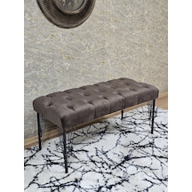 Zafir Siyah Boyalı Tel Ayaklı 90 Cm Puf Bench - Puf - Bench - Kasalı Oturak - Oturak - Yatak Ucu Puf Kahverengi