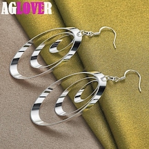 925 Ayar Gümüş Üç Yuvarlak Daire Damla Küpe Charm Takı 925 Ayar Gümüş Üç Yuvarlak Daire Damla Küpe Charm Takı