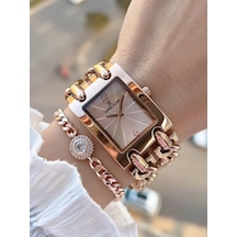 Daniel Klein Çelik Zincir Tasarım Kordonlu 30 Mt Suya Dayanıklı Kadın Kol Saati+bileklik B.10036.s6 Rose Gold