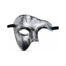 Antik Eskitme Gümüş Erkek Yarım Maske - Phantom &amp B Maskesi Diğer