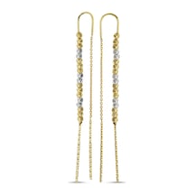 Sembol Gold Dorikalı Altın Küpe 14K Sarı ve Beyaz Gold