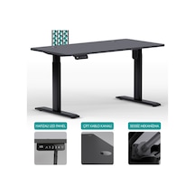 Karr Office O-Flex O1S4 Tek Motorlu Elektrikli Yükseklik Ayarlı Masa - 140X70 - Antrasit Antrasit
