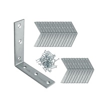 Mobilya Dolap Duvar Sabitleme 25 Adet Metal Köşebent 60x60x15 Mm Bağlantı Aparatı L Demiri Gönye 2 Adet Beyaz Kapı Stoperi Model