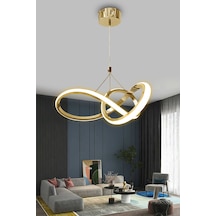 Kardelen Modern Sarkıt Led Avize - Kumandalı / Gold Eskitme GOLD ESKİTME