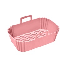 Ninja Hava Pişirici İçin Dikdörtgen Silikon Tencere Pembe Pembe