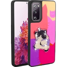 Butam Bilişim Galaxy Uyumlu S20 Fe Kılıf Parlayan Kabartmalı İkonik Figürlü Amas Silikon Kapak - Mor