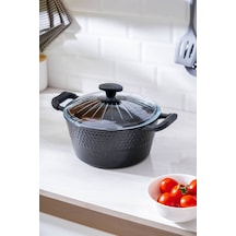 Acar Diamente 24cm Derin Tencere Dg-8562 Siyah
