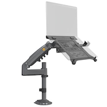 North Bayou H100-fp 22"-35" Monitör Destekli & 10"-17" Laptop Stand - İki Farklı Kullanımlı, Amortisörlü, 2-9 Kg, Yükseklik Ayarlı, Kablo Kanallı, Masa Monte Monitör Kolu H100-fp