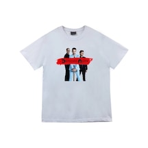 Depeche Mode Baskılı Unisex %100 Pamuk Beyaz T-shirt Beyaz