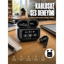 2.nesil Pro Ekranlı Sesli Görüşme Yapabilen Kablosuz Bluetooth Kulaklık Yeni Nesil Siyah