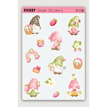 Sevimli Çilek Cücesi Sticker Seti - 14 Adet Etiket Çıkartma Diğer