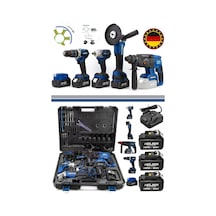 Böhrer Ba01012m Alman 5'li Set Kırmızı Akülü Kırıcı Delici,125mm Taşlama,13mm Vidalama,450nm Somun Sıkma Ve Lamba