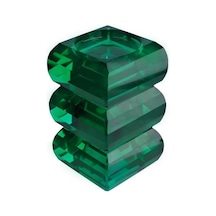 Lucky Art Kristal 3 Boğumlu Yeşil Mumluk 18cm
