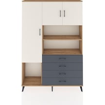 Arges Dolap 7 Raflı 4 Çekmeceli 3 Kapaklı 132x30x195 Çam-aytaşı/antrasit Aytası/antrasıt